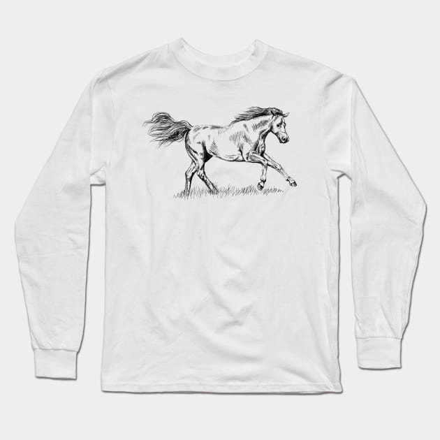 Horse print Long Sleeve T-Shirt by rachelsfinelines